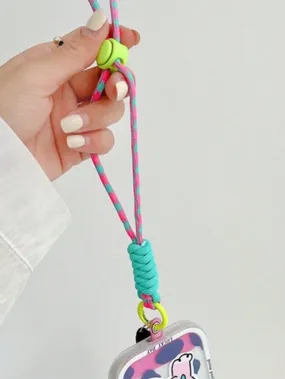 1pc Colorblock Woven Anti-lost Phone Lanyard