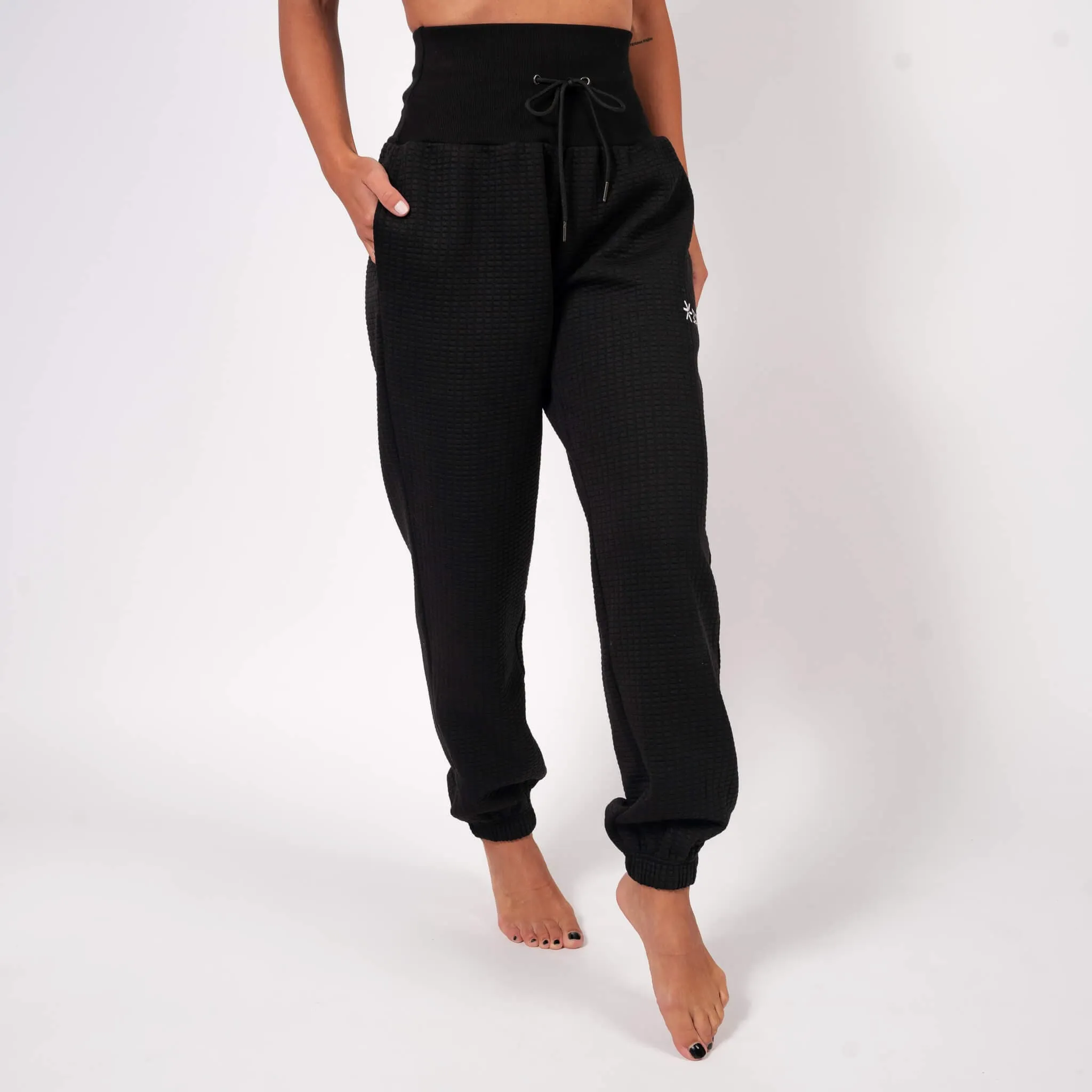 Black Lounge Waffle Jogger