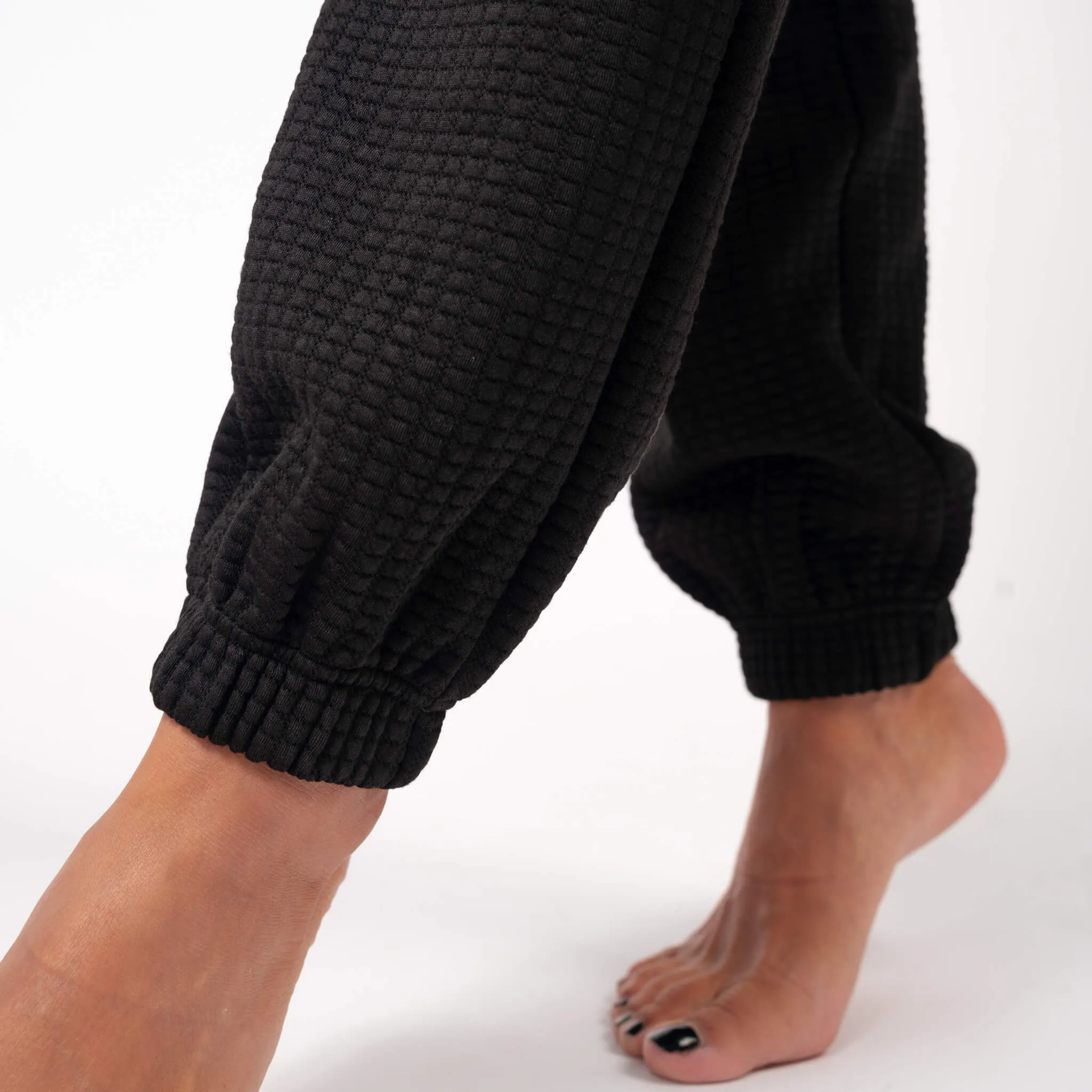 Black Lounge Waffle Jogger