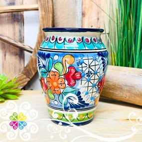 Cantarito Multicolor Talavera Vase - Talavera Home Decor