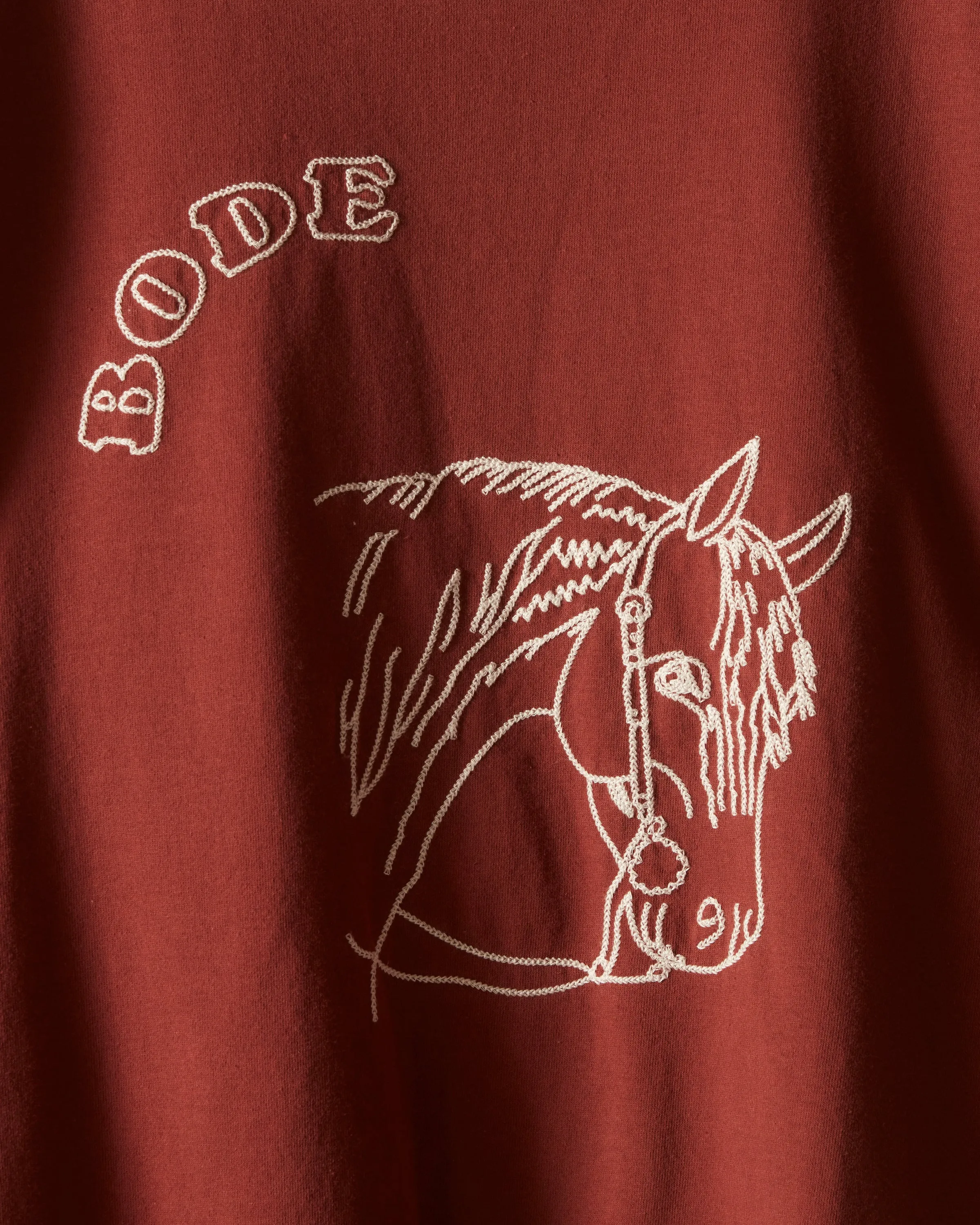 Embroidered Pony Tee - Brown