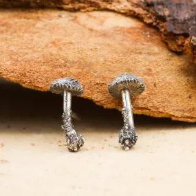 Hand Carved Mushroom Studs