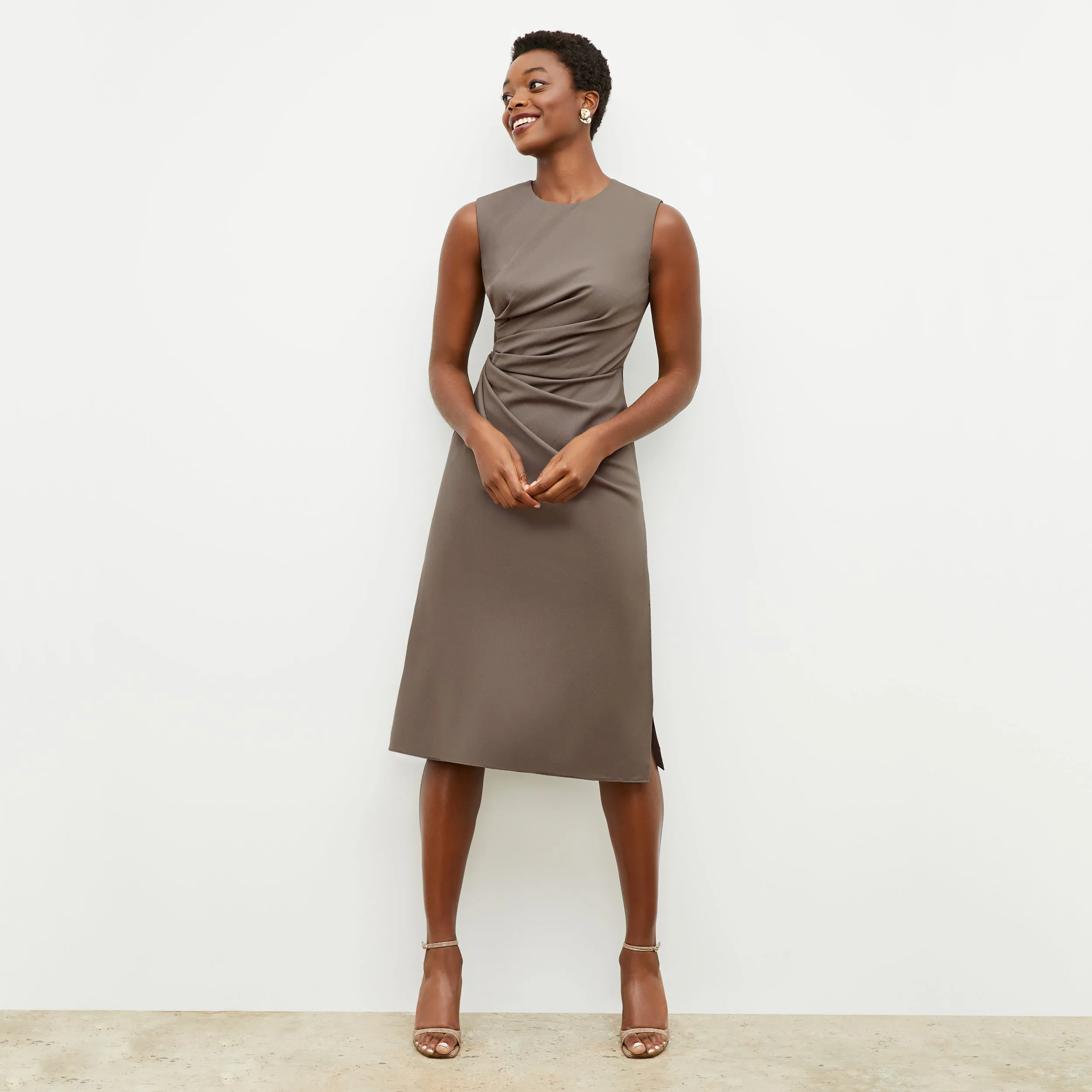 Jeannine Dress - Sharkskin :: Mink