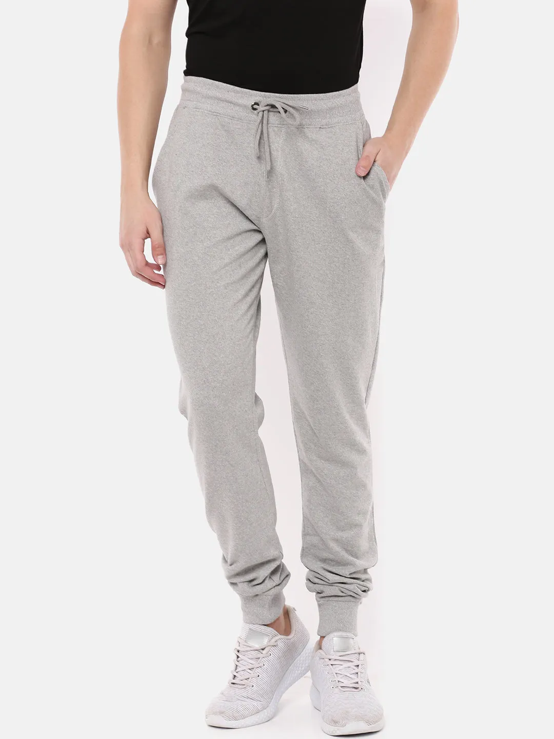 MEN'S GREY SOLID SLIM FIT JOGGER