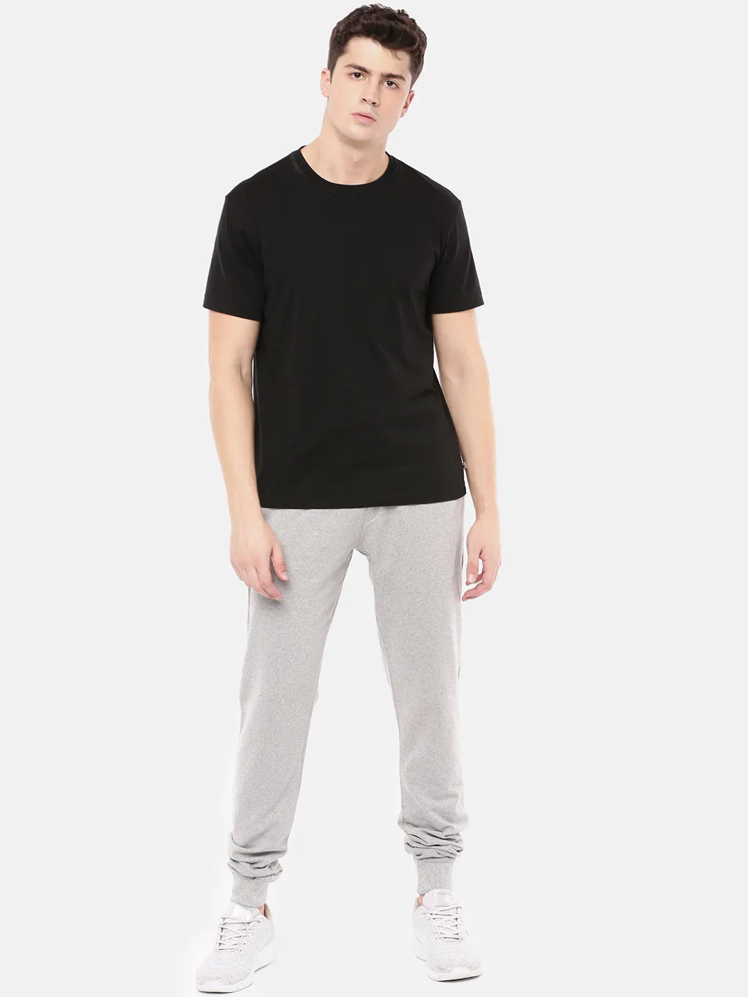 MEN'S GREY SOLID SLIM FIT JOGGER