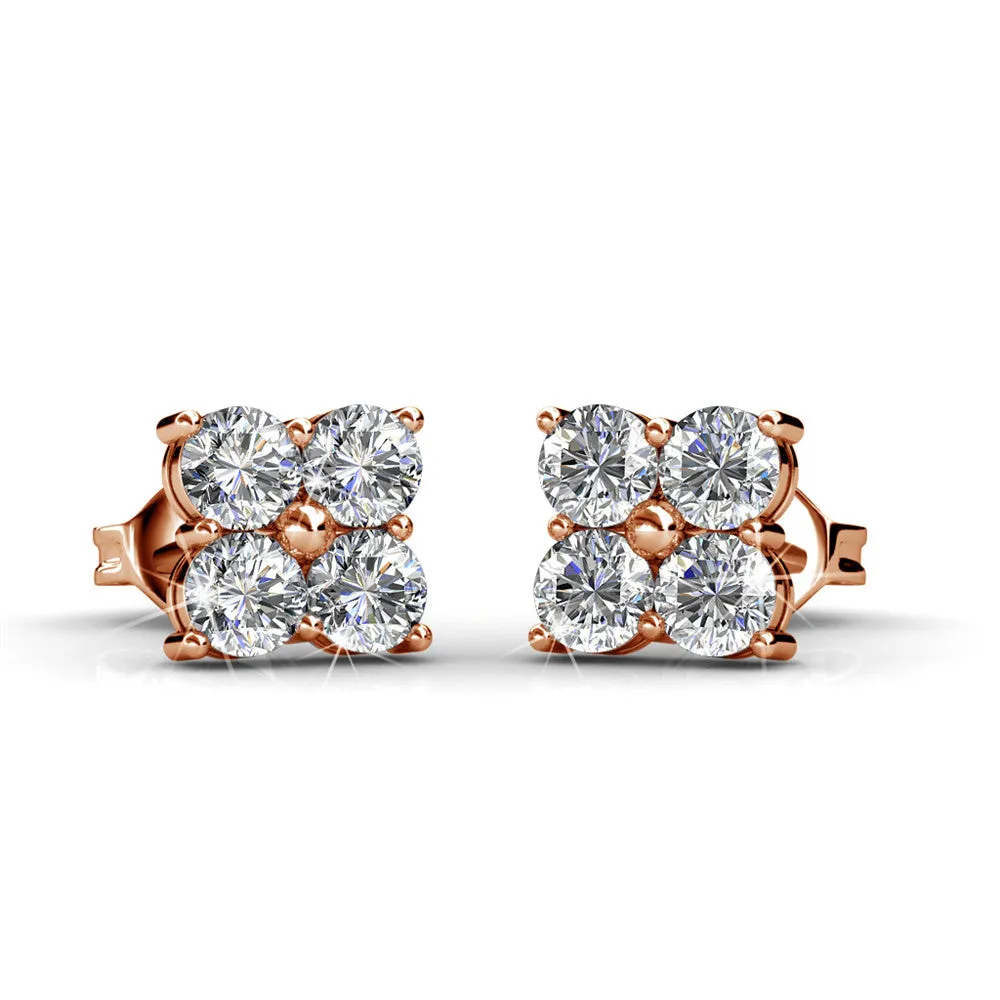 Rae “Brilliance” 18k White Gold Swarovski Stud Earrings