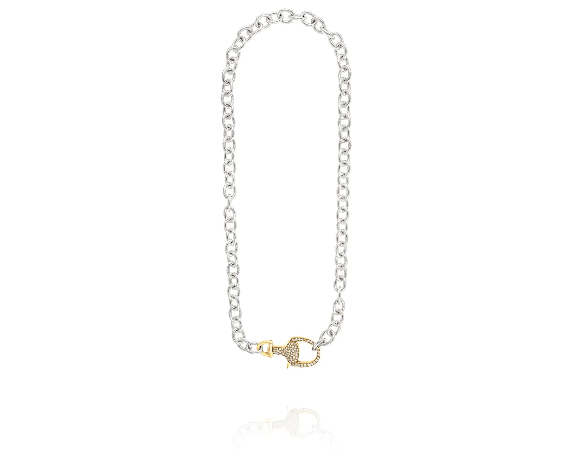 Stirrup Lock Chain Necklace | Diamond